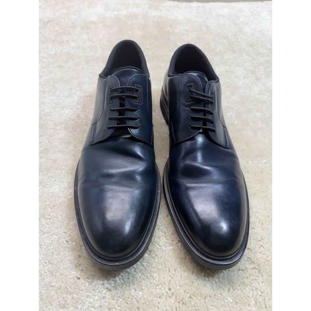 Hugo Boss Derby Shoes Mens 11 UK 12 US Blue Leather Dress Shoes Preppy Designer - Picture 5 of 10